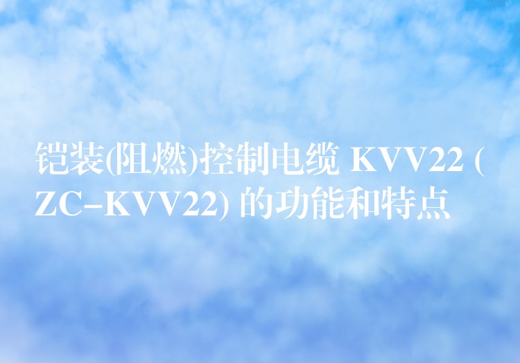 铠装(阻燃)控制电缆 KVV22 (ZC-KVV22) 的功能和特点