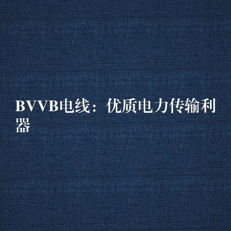 BVVB电线：优质电力传输利器